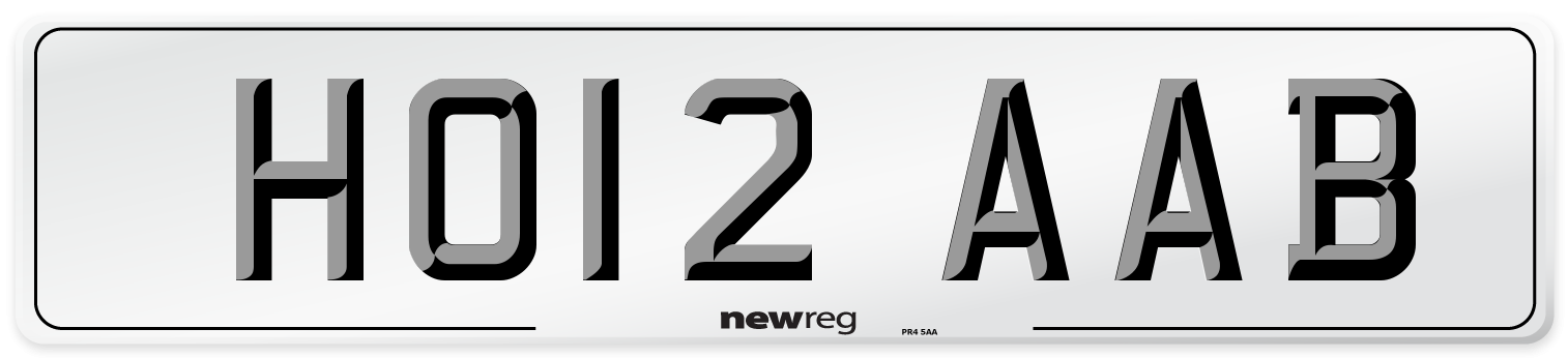 HO12 AAB Number Plate from New Reg